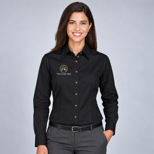 Women's Long Sleeve Shirt w/ Logo Embroidered