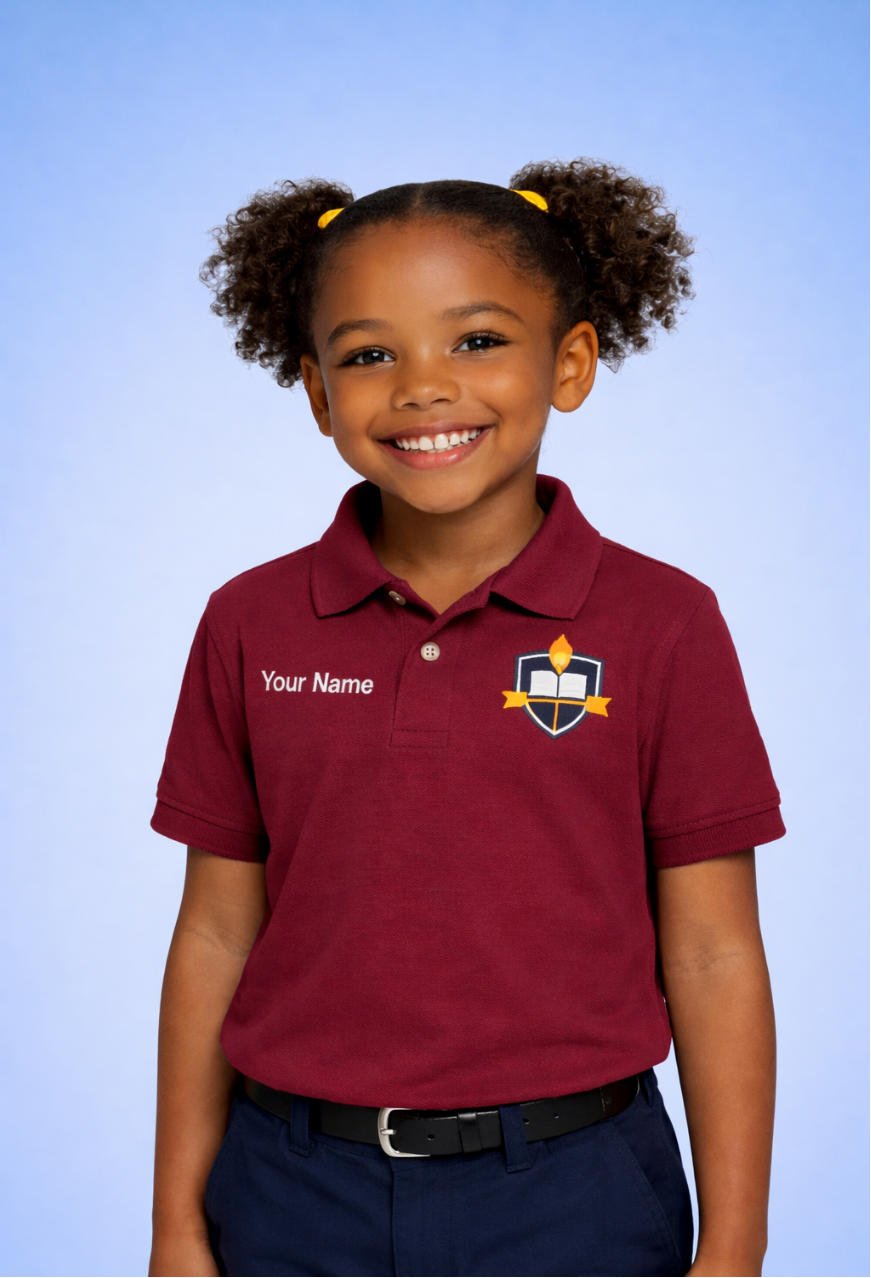 Kids Polo Shirts Custom Logo & Name Embroidered 3-Pack