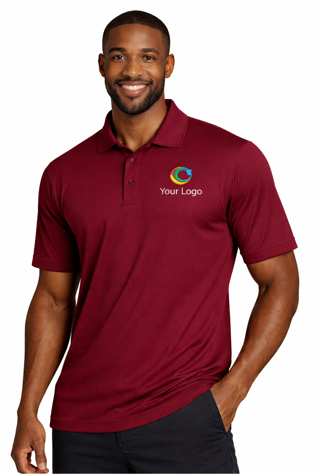 Custom Dry-Fit Polo Shirts Your Business Logo Embroidered 12 Pack