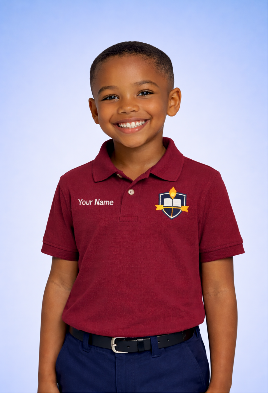Kids Polo Shirts Custom Logo & Name Embroidered 3-Pack