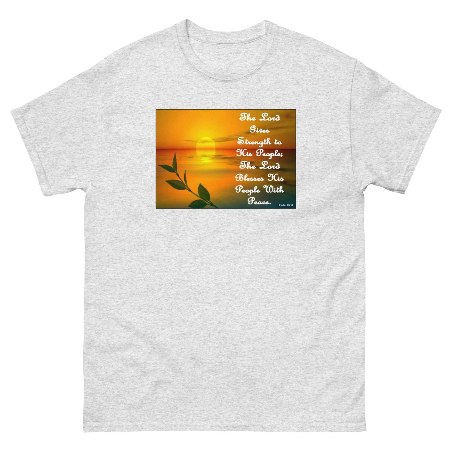 Prayer Printed T-Shirt The Lord's Strength Inspirational Tee - ash grey