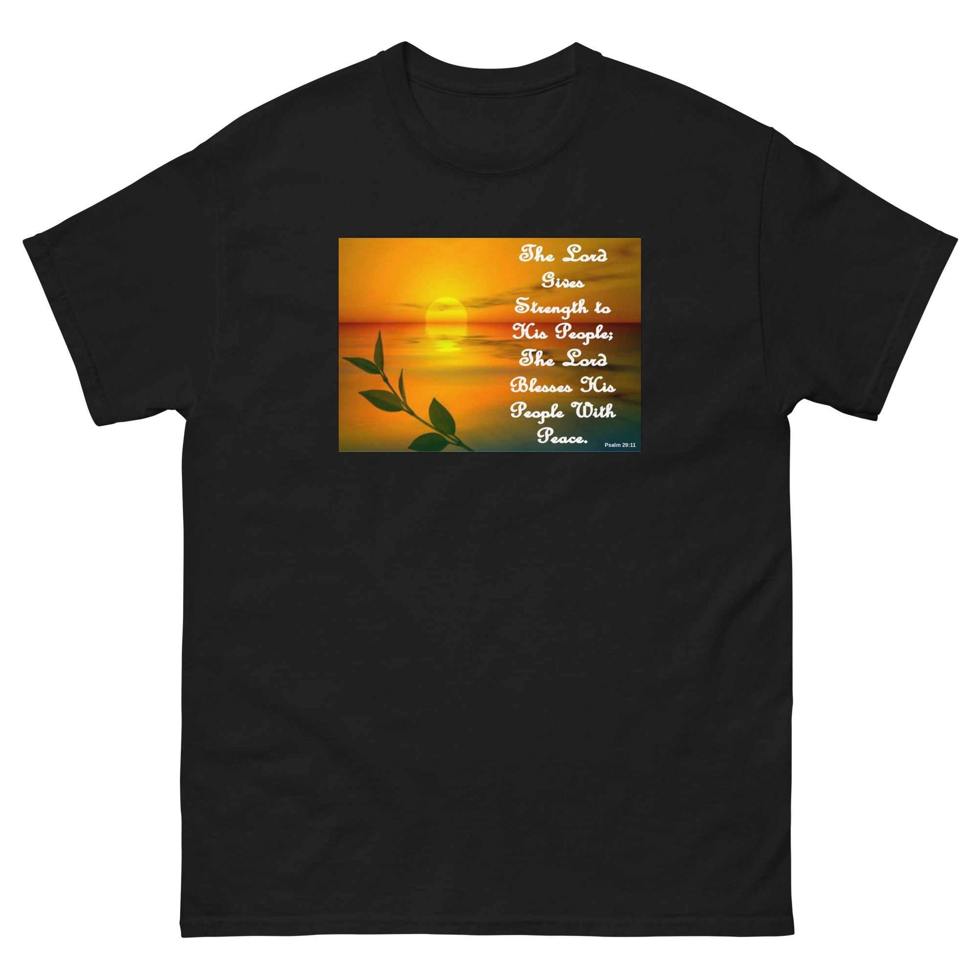 Prayer Printed T-Shirt The Lord's Strength Inspirational Tee - black