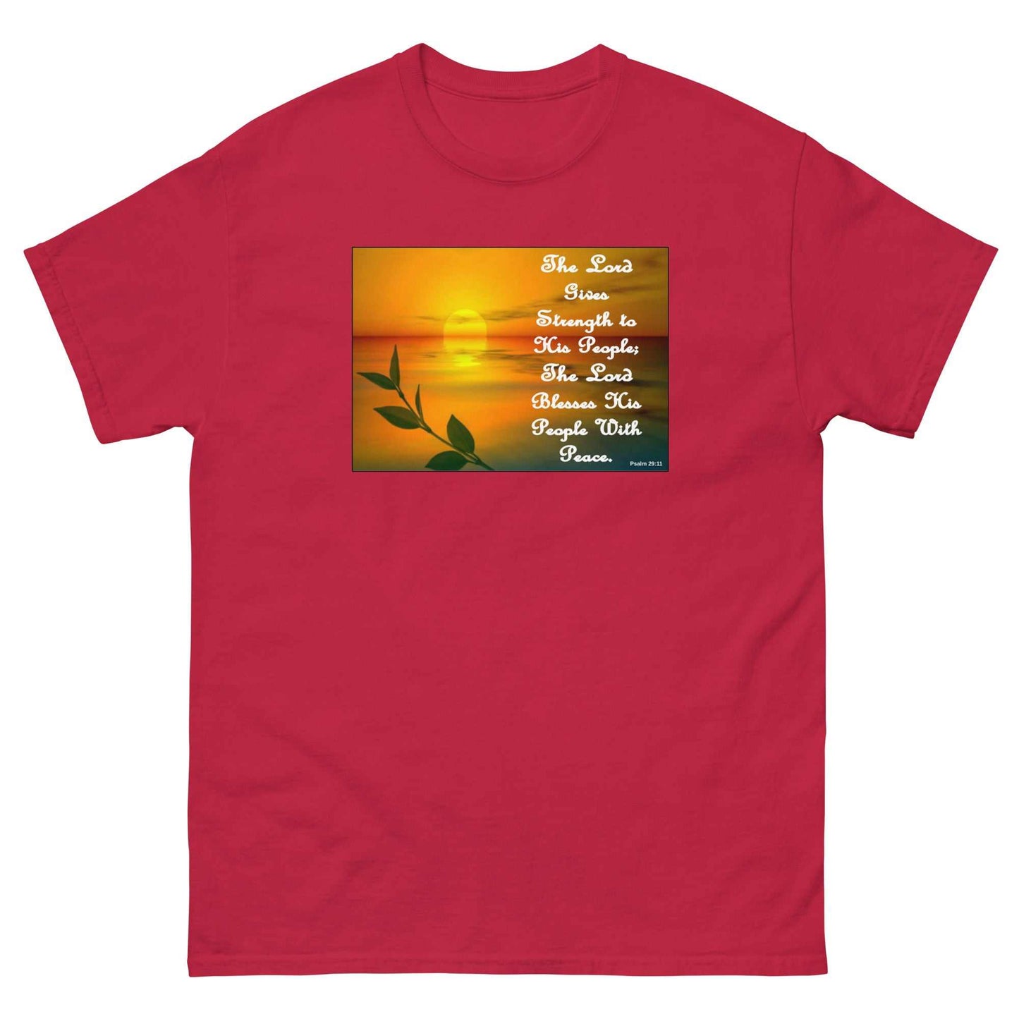 Prayer Printed T-Shirt The Lord's Strength Inspirational Tee - red