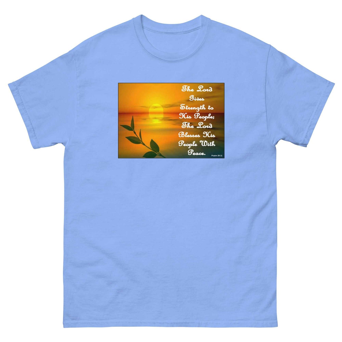 Prayer Printed T-Shirt The Lord's Strength Inspirational Tee - light blue