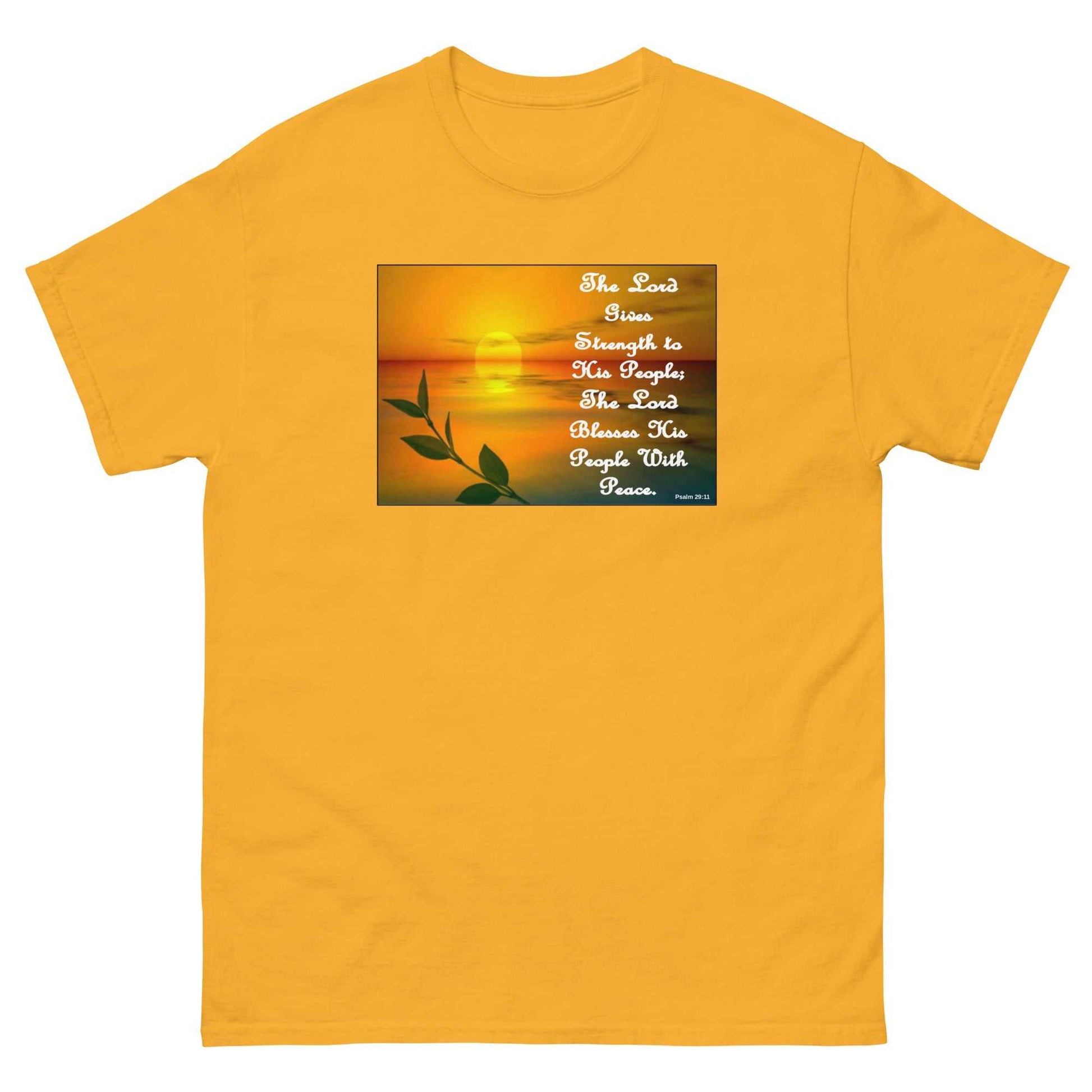 Prayer Printed T-Shirt The Lord's Strength Inspirational Tee - gold