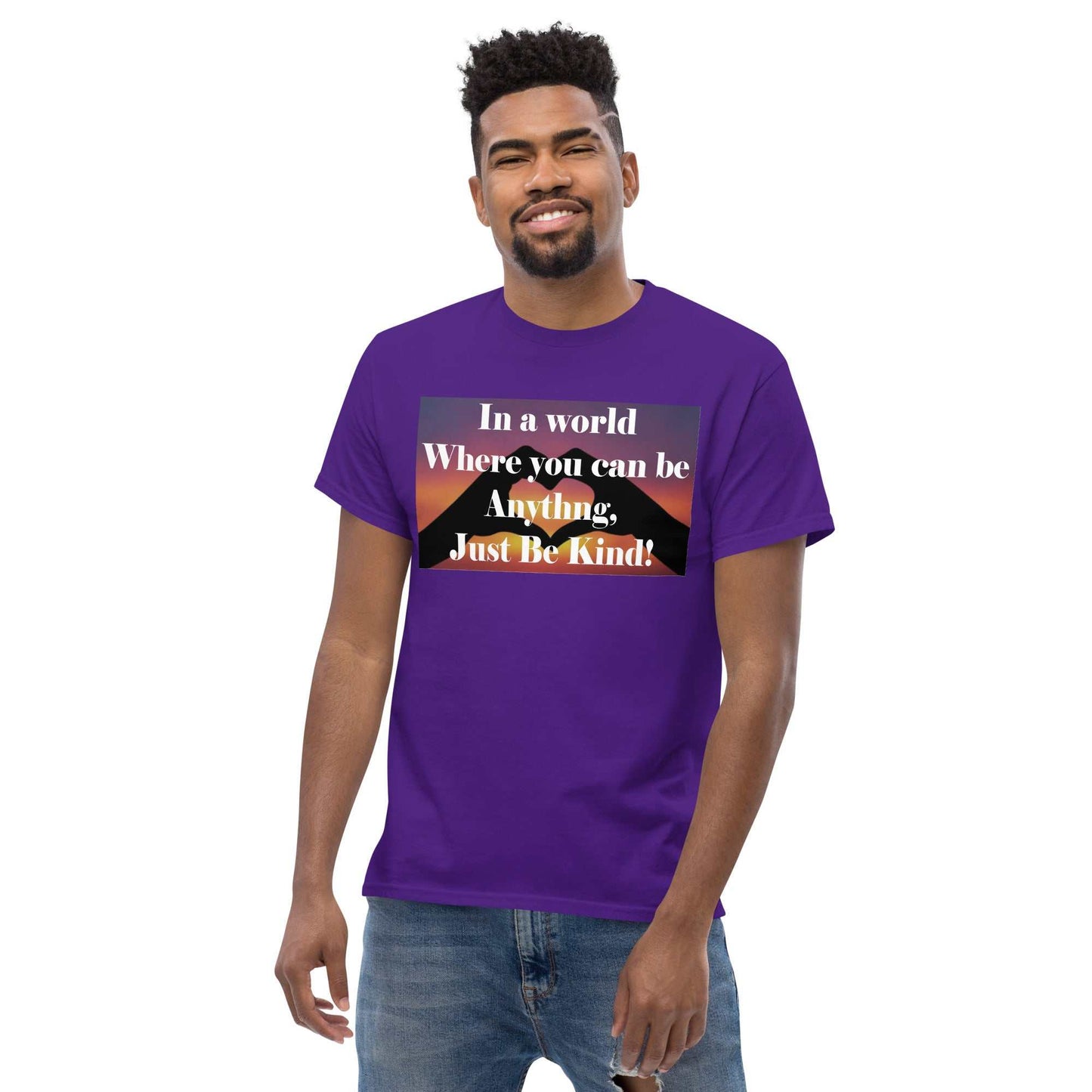 Inspirational T-Shirts - Classic Just Be Kind T-Shirt for Men - purple