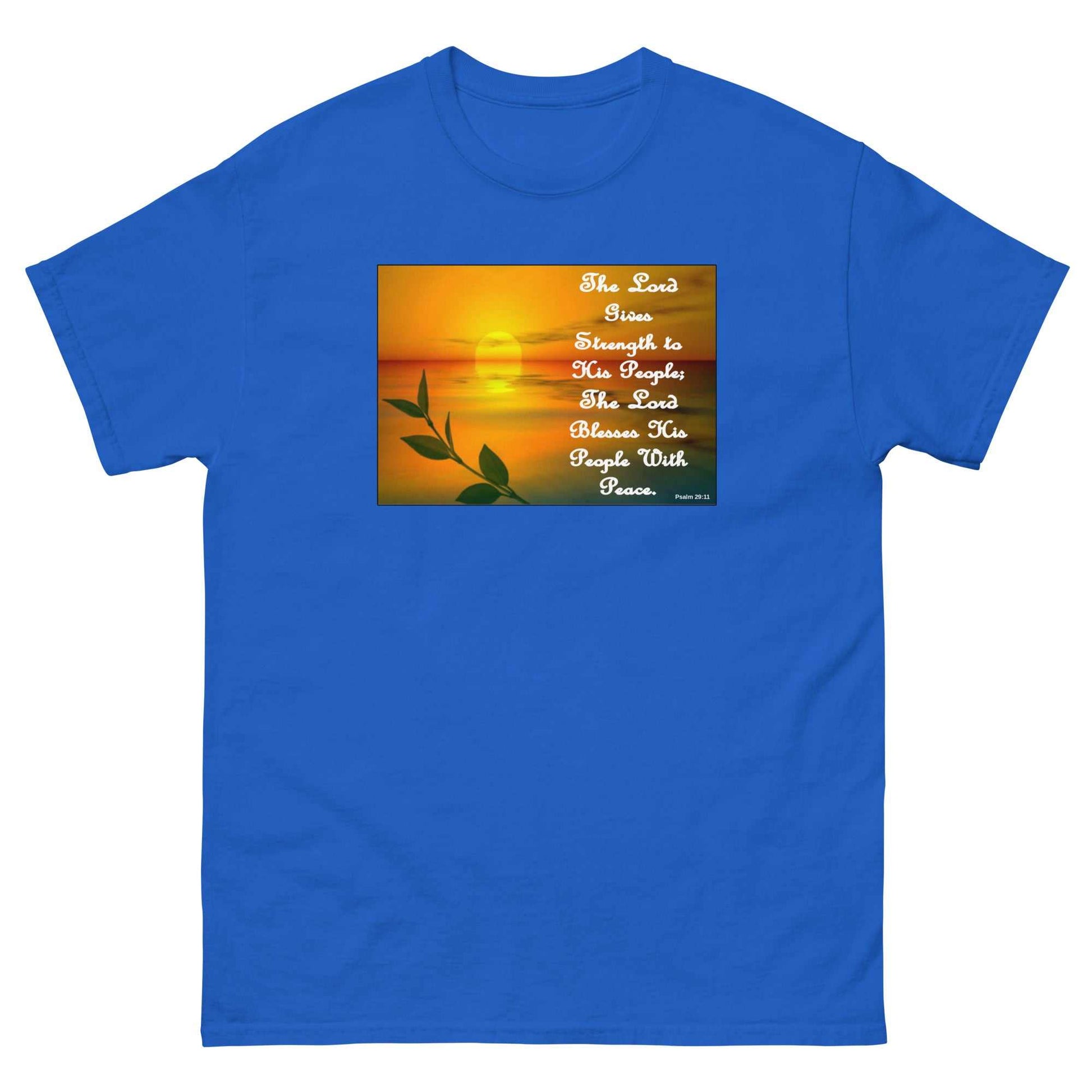 Prayer Printed T-Shirt The Lord's Strength Inspirational Tee - royal blue