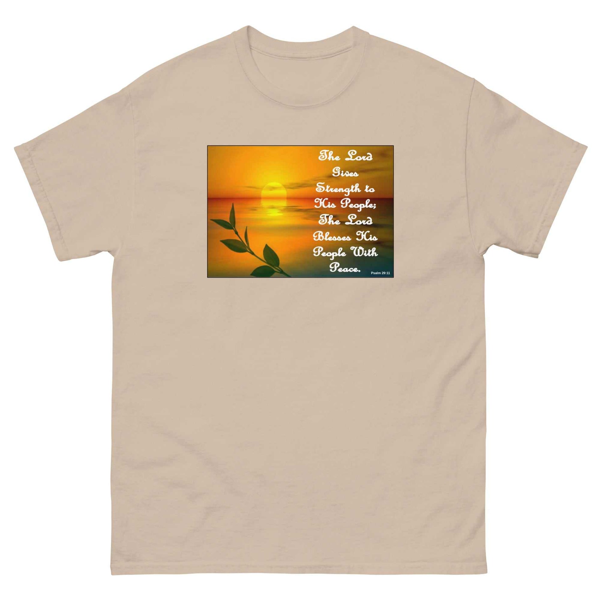 Prayer Printed T-Shirt The Lord's Strength Inspirational Tee - khaki