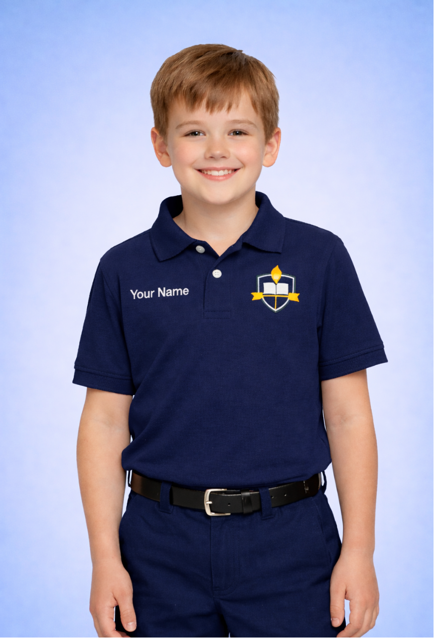 Kids Polo Shirts Custom Logo & Name Embroidered 3-Pack