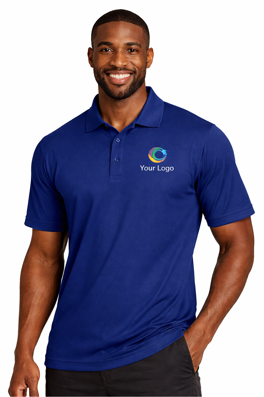Custom Dry-Fit Polo Shirts Your Business Logo Embroidered 12 Pack