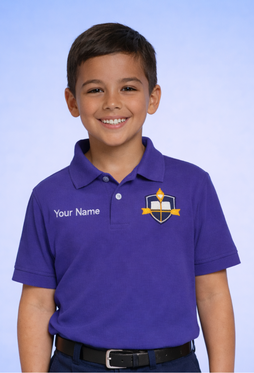 Kids Polo Shirts Custom Logo & Name Embroidered 3-Pack