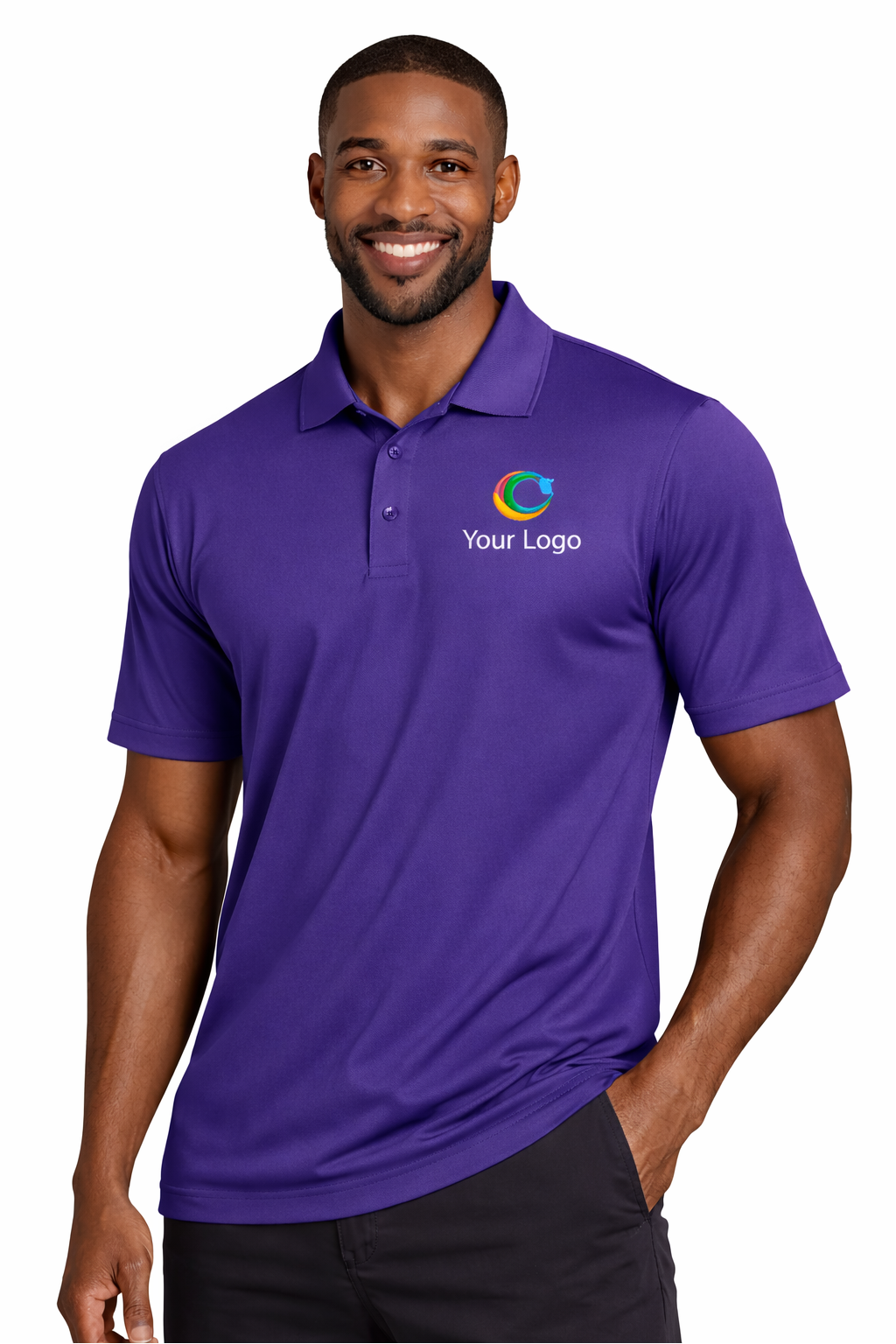 Custom Dry-Fit Polo Shirts Your Business Logo Embroidered 12 Pack