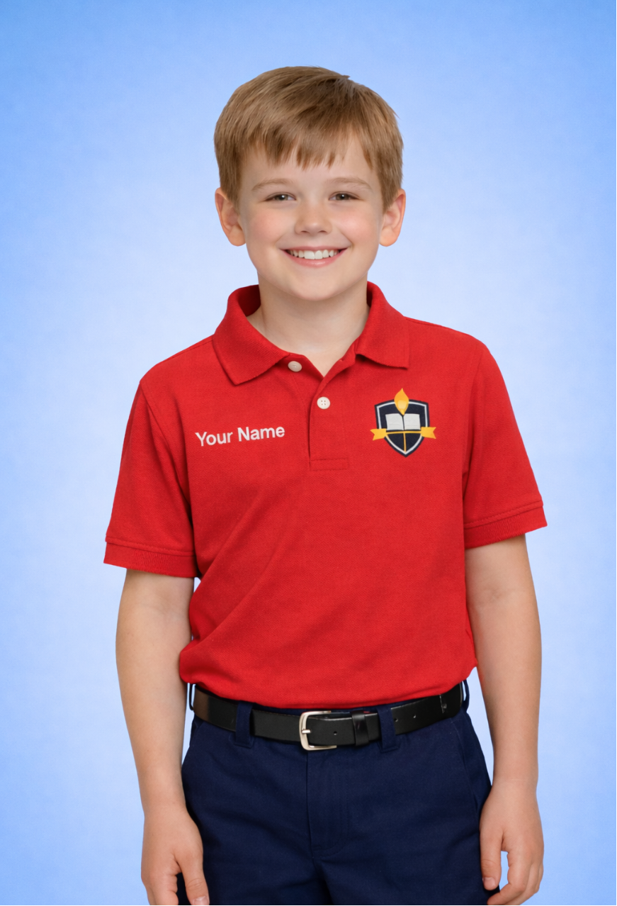 Kids Polo Shirts Custom Logo & Name Embroidered 3-Pack