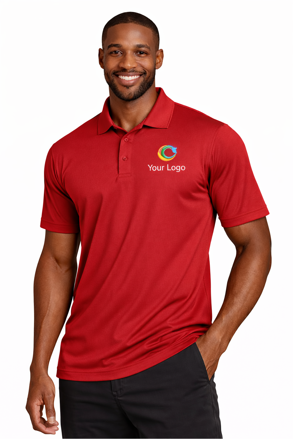 Custom Dry-Fit Polo Shirts Your Business Logo Embroidered 12 Pack