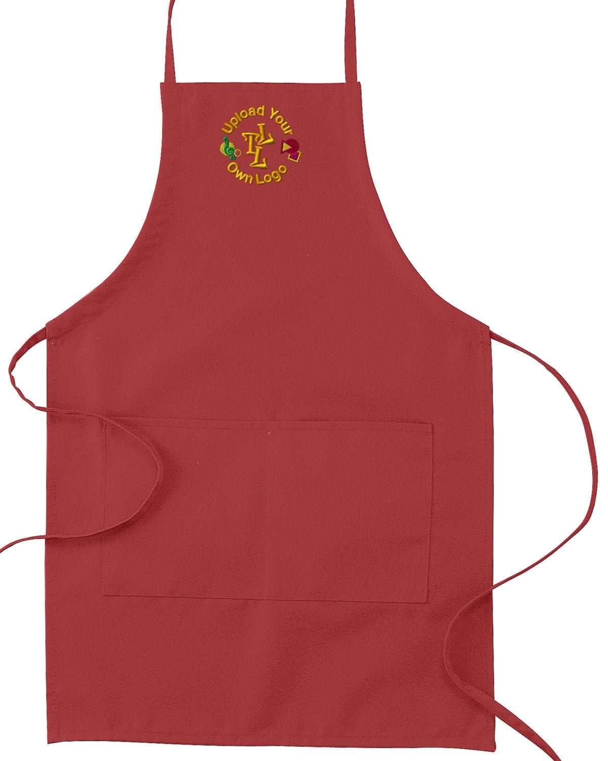 Protective Apron With Your Personalized Image Logo Embroidered - red