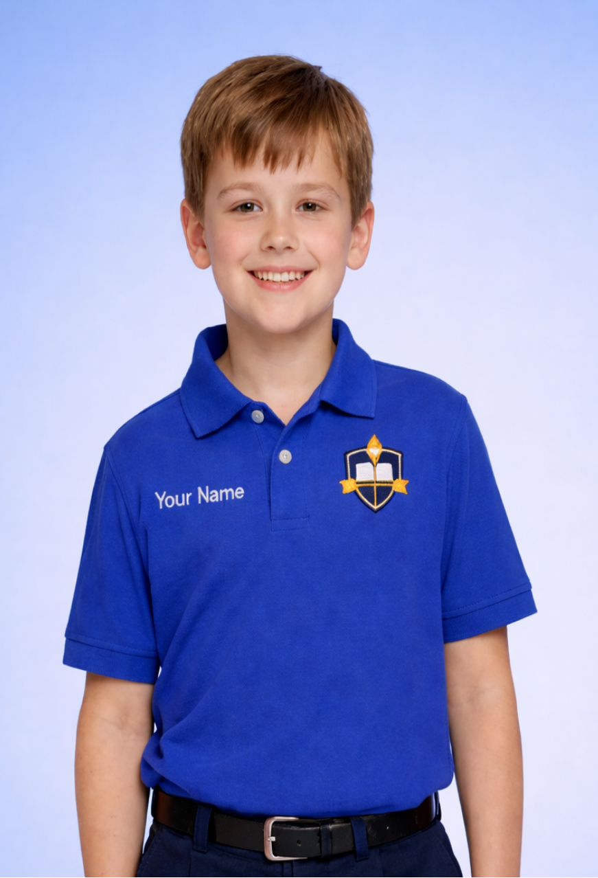 Kids Polo Shirts Custom Logo & Name Embroidered 3-Pack