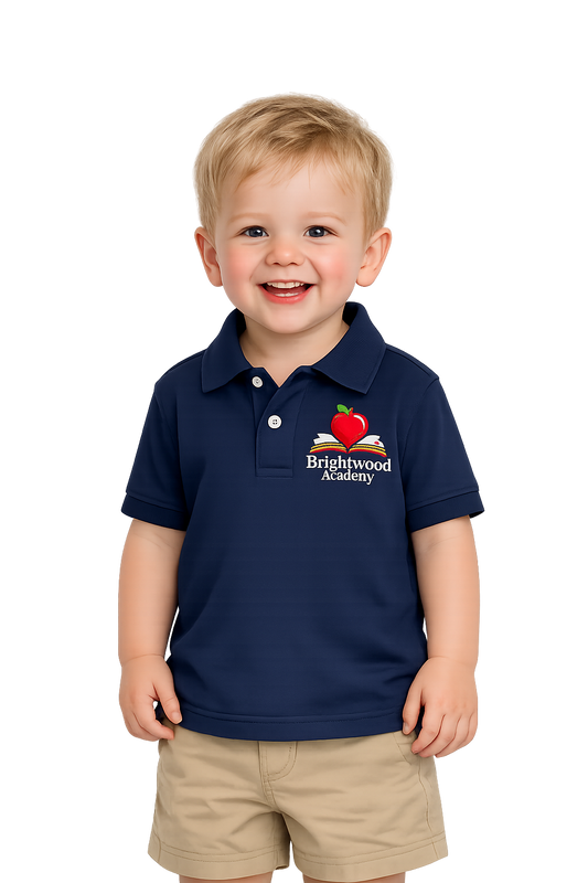 Toddler School Shirts Kids Custom Name Embroidered Uniforms - 5 Pack