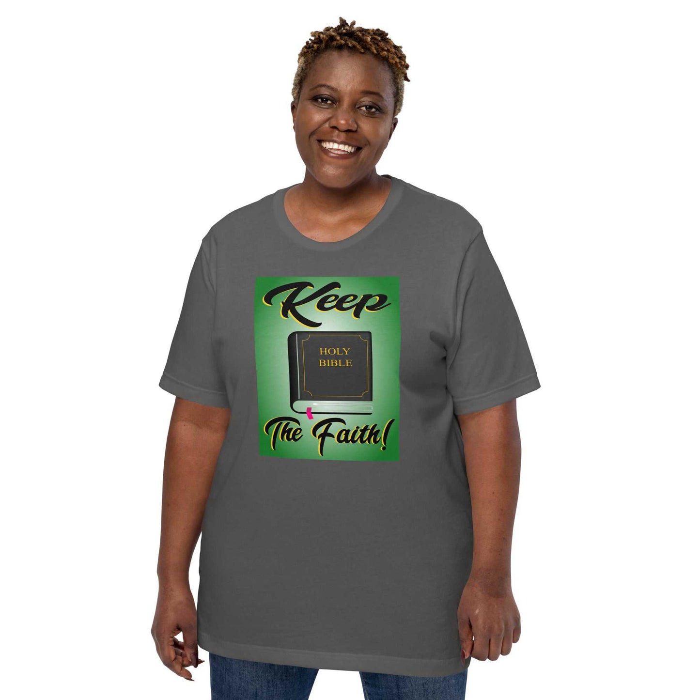 Unisex Keep the Faith T-Shirt - Inspirational T-Shirts- Custom Printed - grey