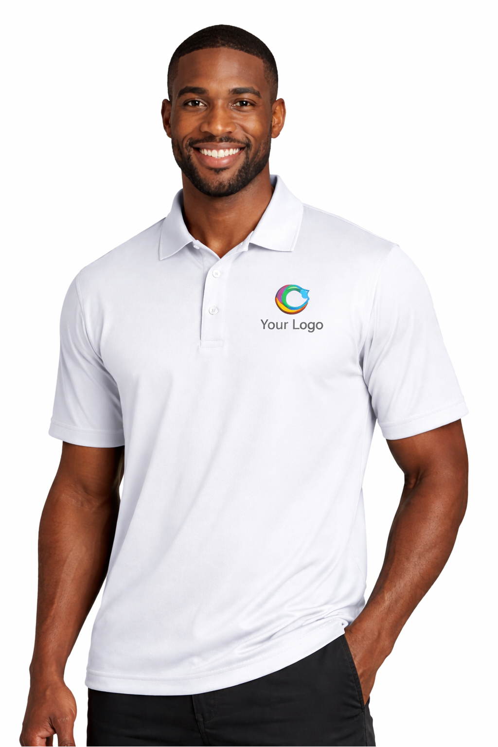Custom Dry-Fit Polo Shirts Your Business Logo Embroidered 12 Pack