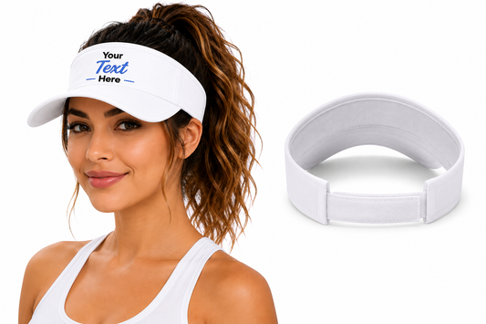 Sun Visor Adjustable Velcro Back With Personalized Text Embroidered