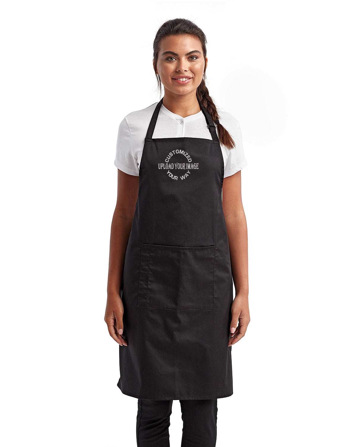 Chef Cooking Apron with Your Restaurant Logo Embroidered black