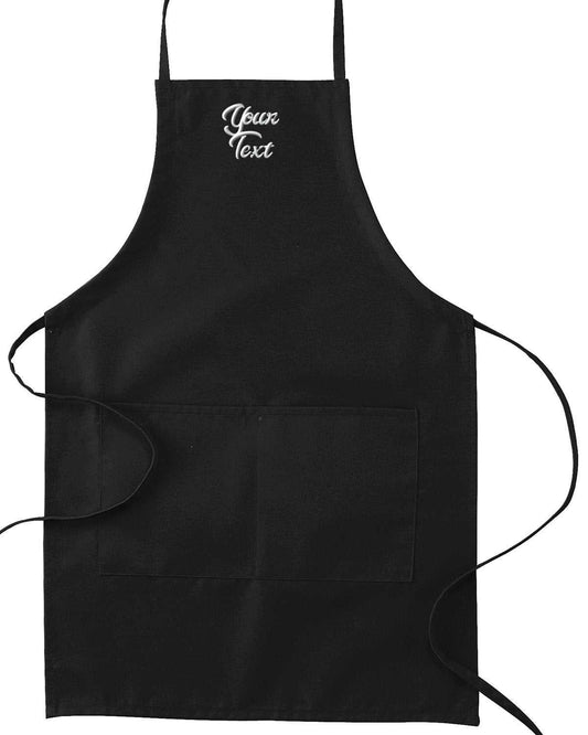 Unisex Protective Apron With Custom Text Personalized Embroidery 3-Pack - black