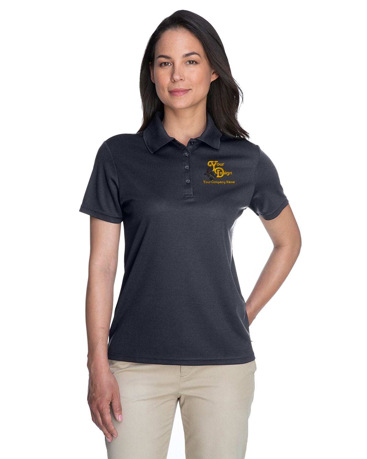 Premium Dry-Fit Polo Shirt - Your Custom Business Logo Embroidered - carbon