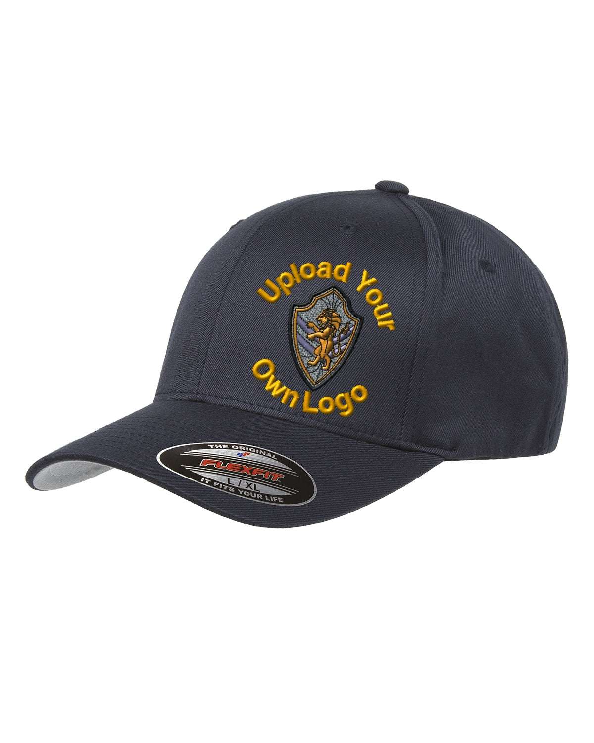 Flex Fitted Ball Cap with Your Company Logo Embroidered - navy