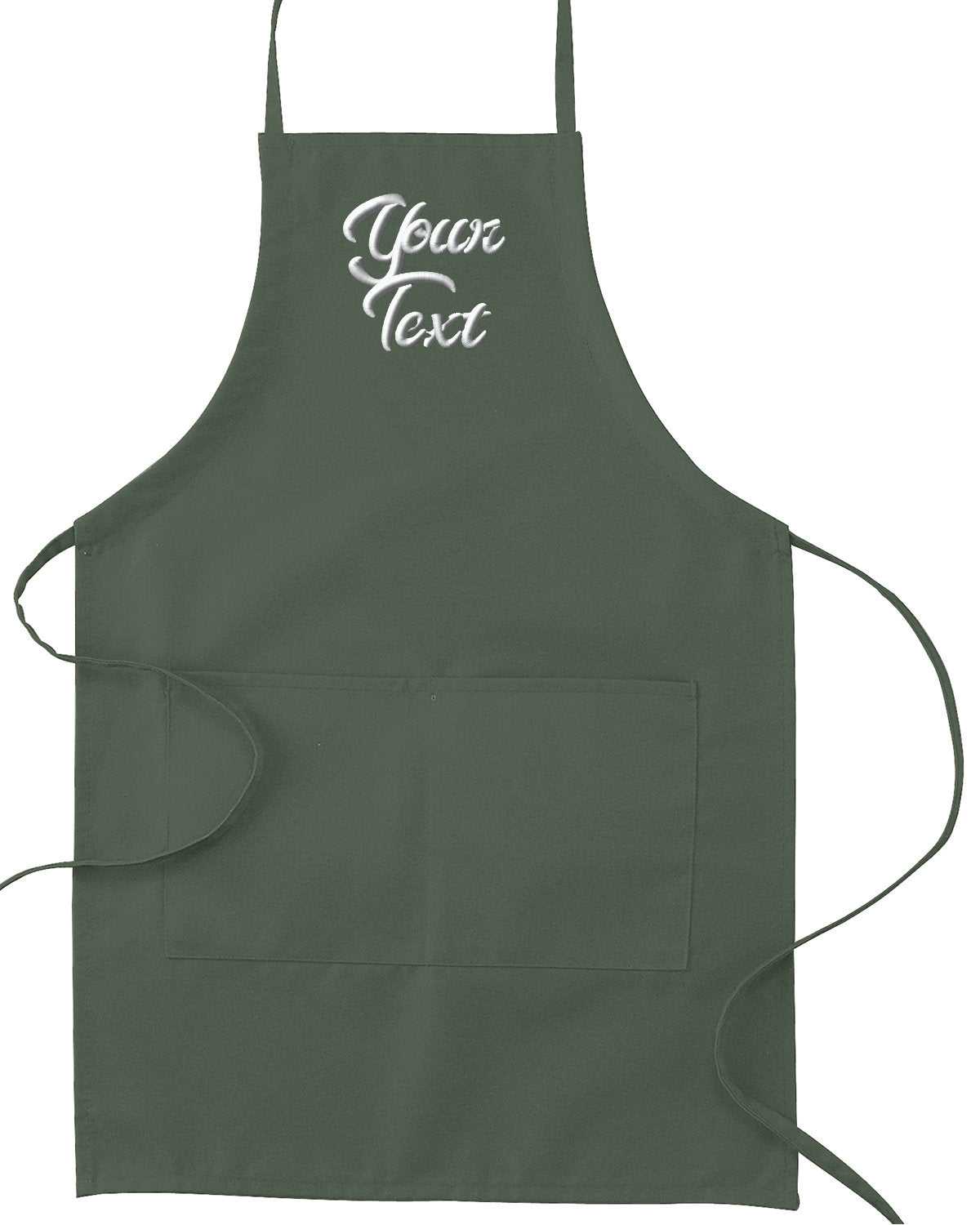 Work Apron With Your Personalized Text Embroidered - Great Gift - green