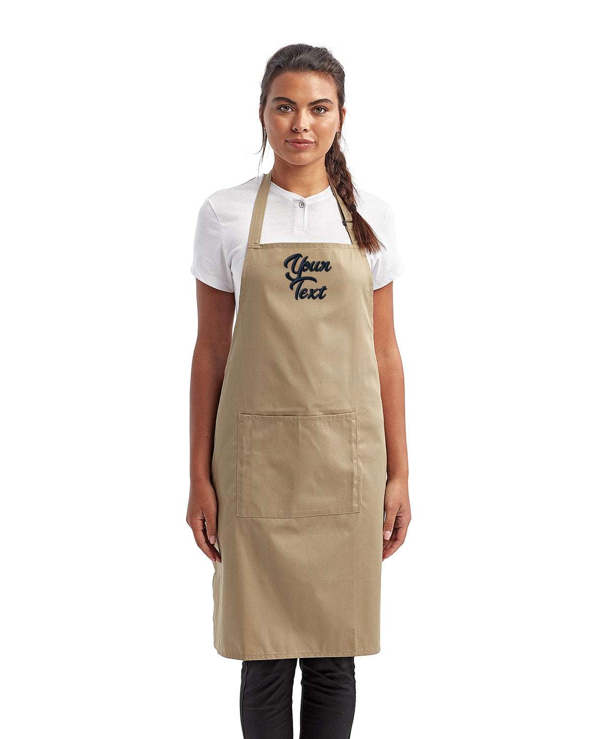 Unisex Protective Apron with Your Custom Text Personalized Embroidered - khaki