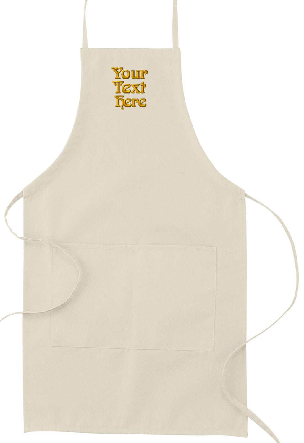 Work Apron With Your Personalized Text Embroidered - Great Gift - natural