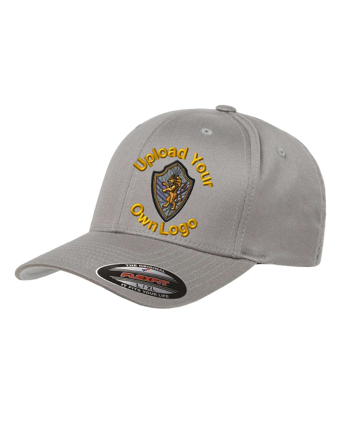 Flex Fitted Ball Cap with Your Company Logo Embroidered - gray