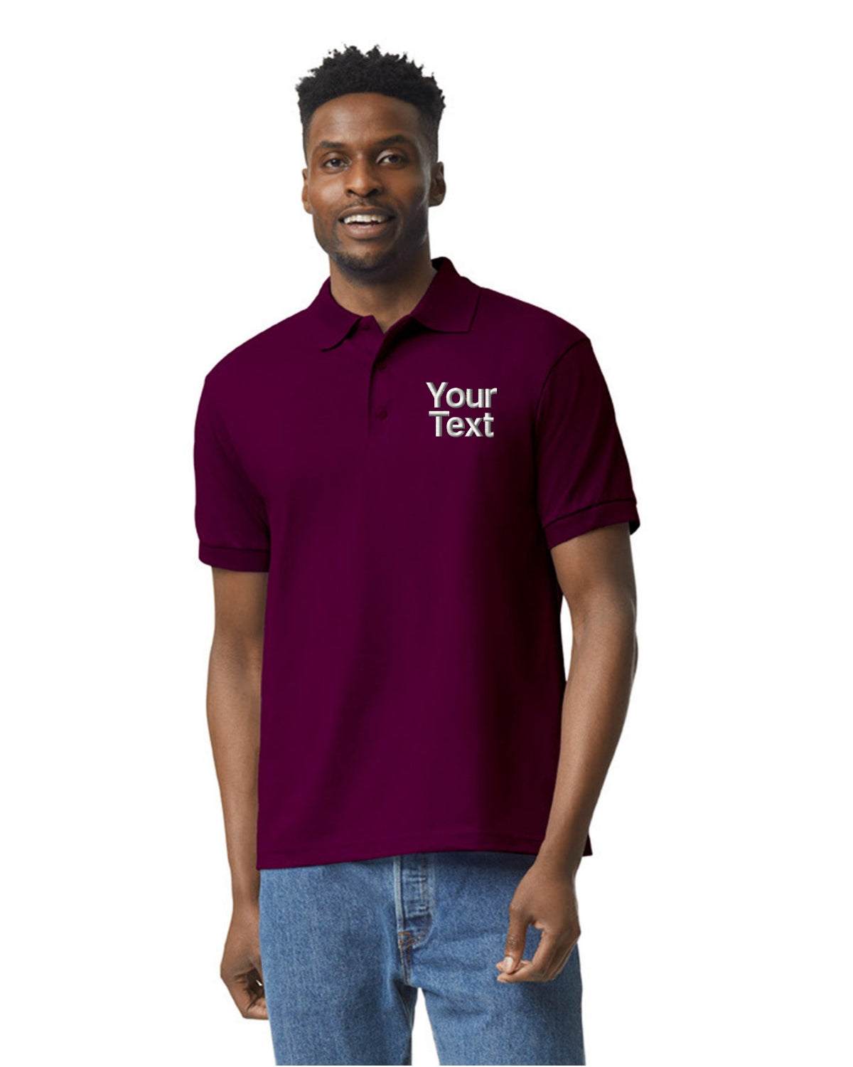 Tys Variety Co Classic Polo Shirt with Your Personalized Company Text Embroidered XL Maroon