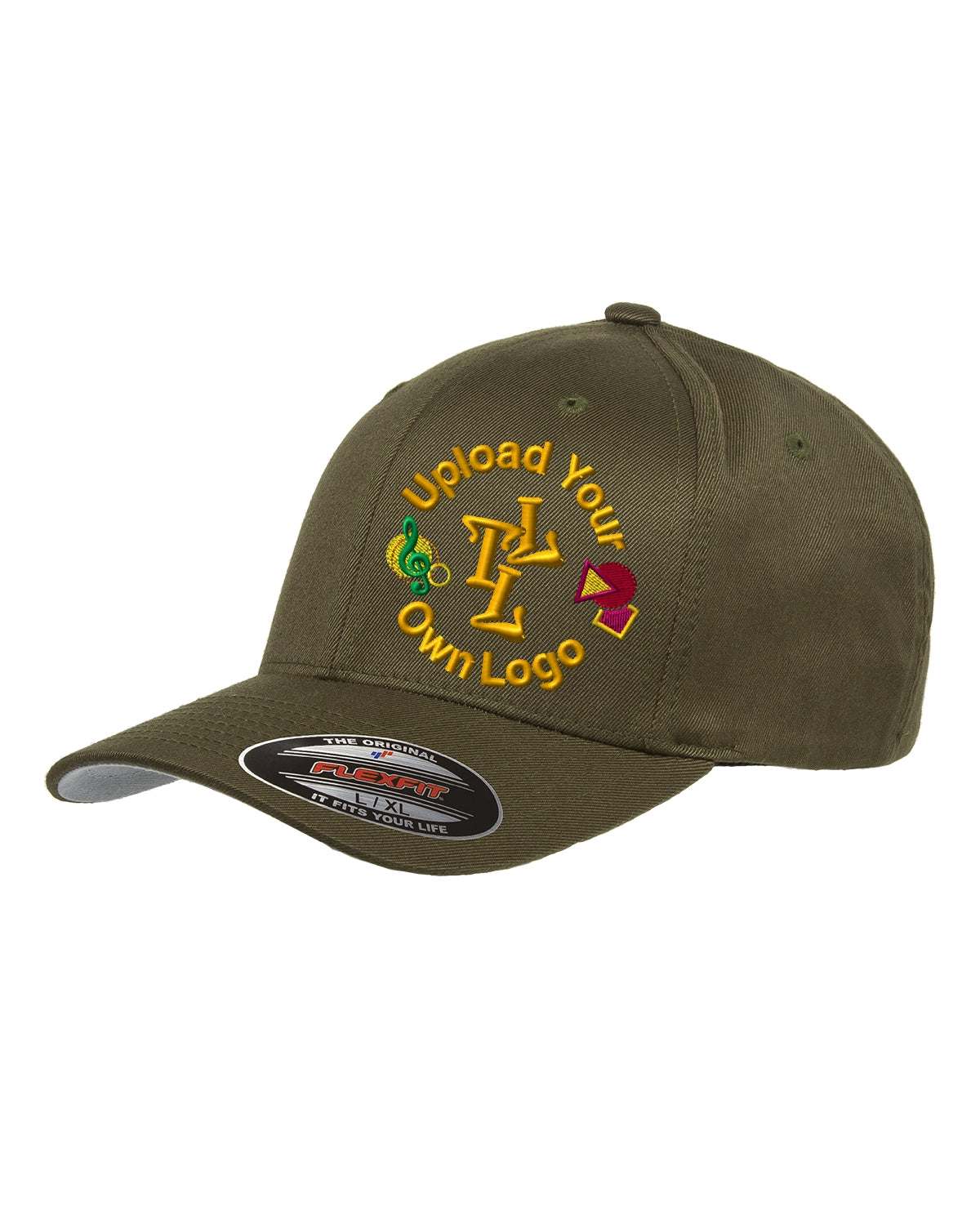 Flex Fitted Ball Cap with Your Company Logo Embroidered - olive