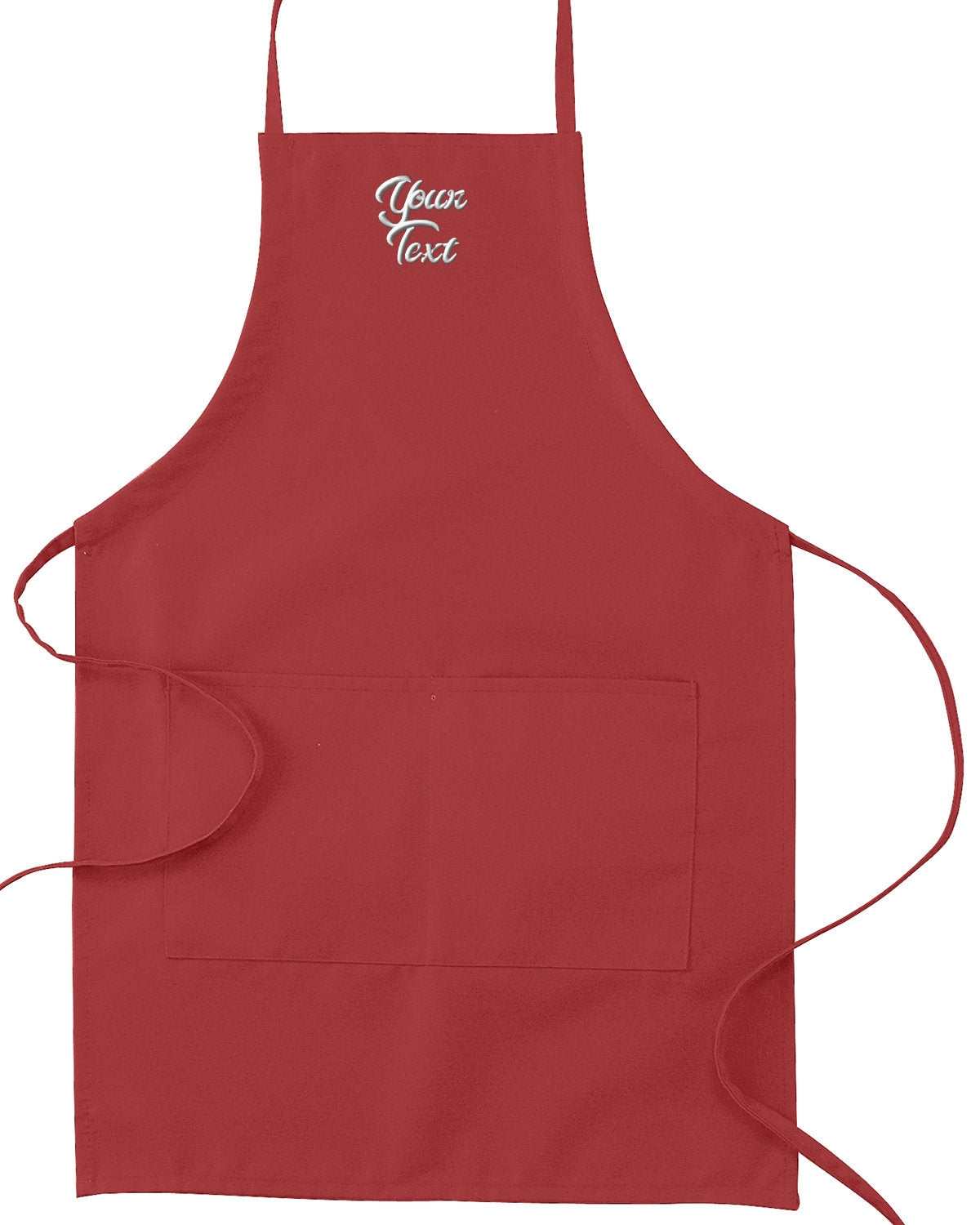 Work Apron With Your Personalized Text Embroidered - Great Gift - red