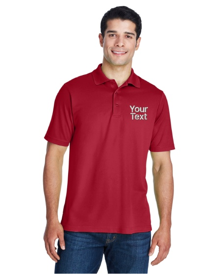 Dry Sport Polo Shirts Your Custom Company Text Embroidered 3-Pack Men - red