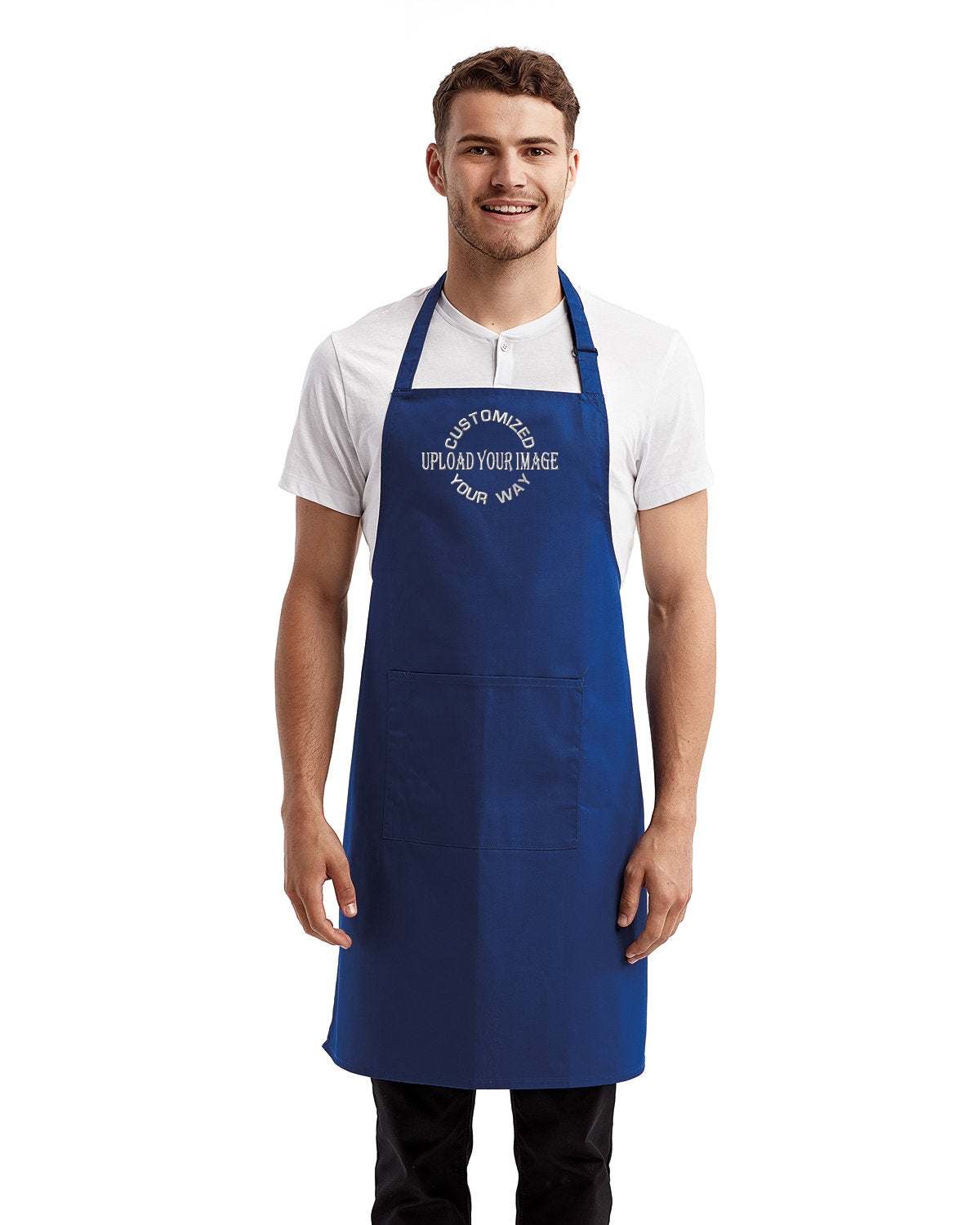 Chef Cooking Apron with Your Restaurant Logo Embroidered blue denim