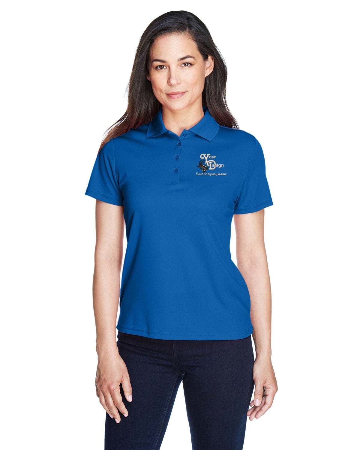 Premium Dry-Fit Polo Shirt - Your Custom Business Logo Embroidered - royal blue