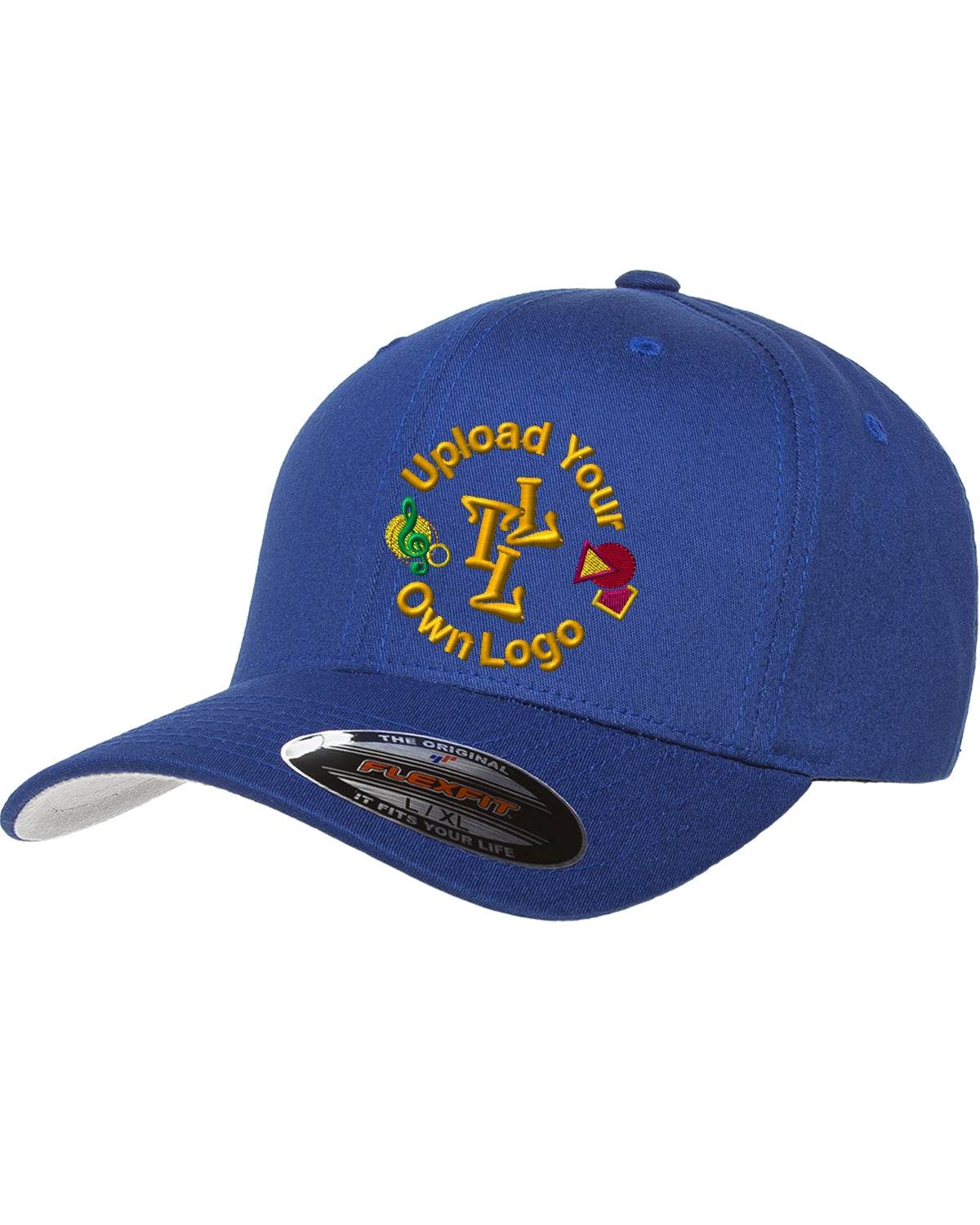 Flex Fitted Ball Caps Your Company Logo Embroidered -3 Pack royal blue