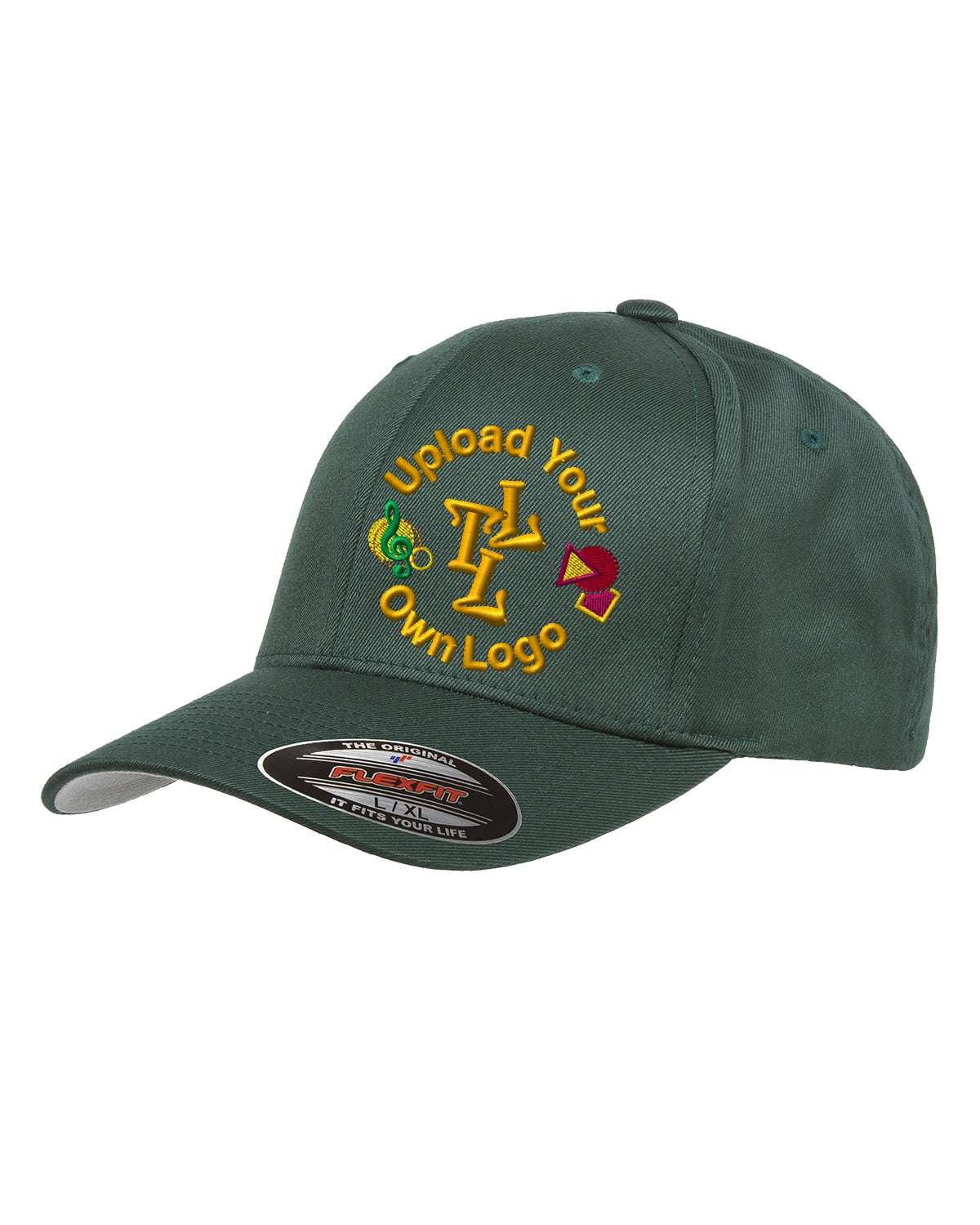 Flex Fitted Ball Cap with Your Company Logo Embroidered - green
