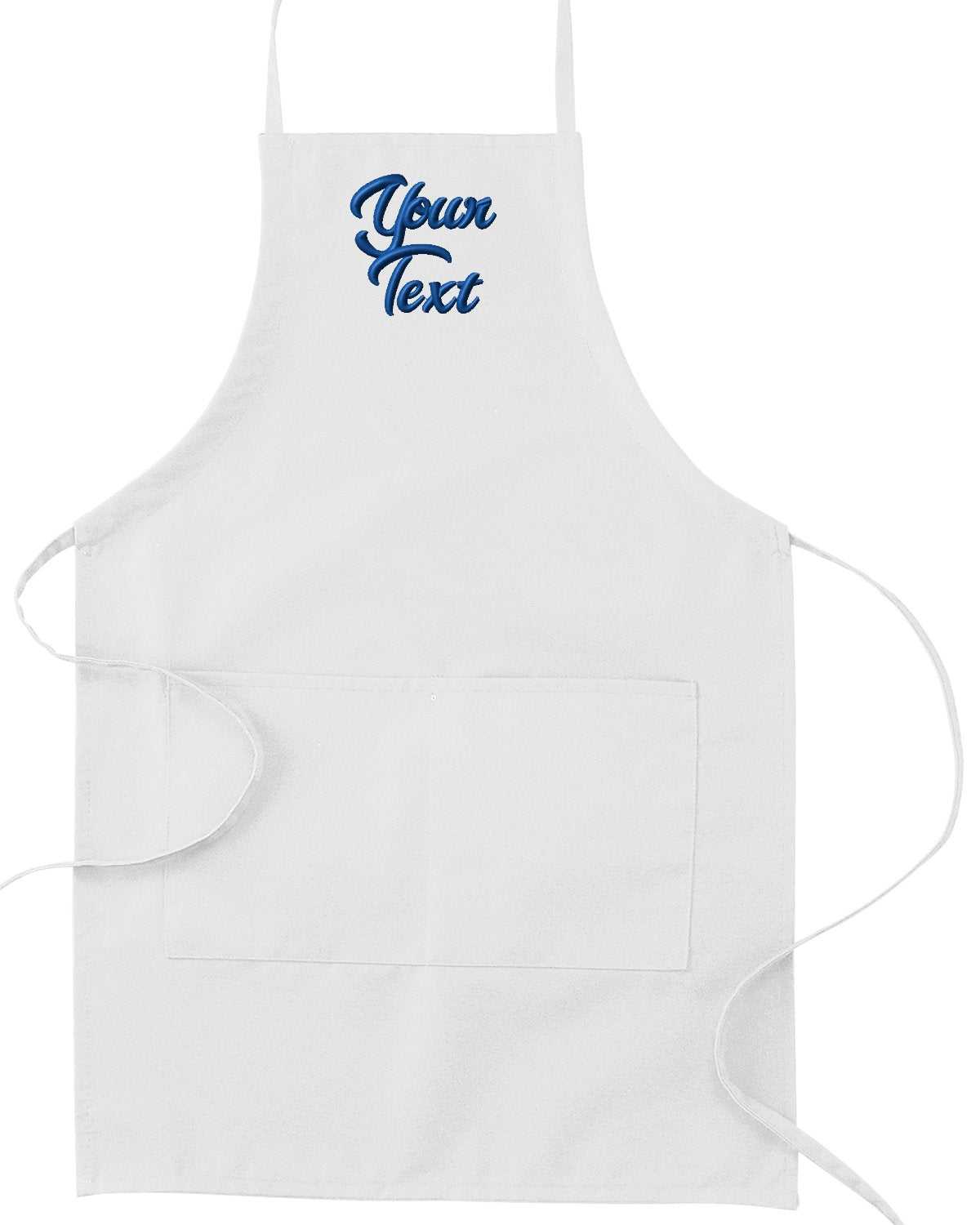 Work Apron With Your Personalized Text Embroidered - Great Gift - white